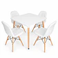 Comedor Cuadrado Botton (Mesa Melamina Cuadrada Blanca + 4 Sillas Buckle) - Miniatura 1