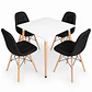 Comedor Cuadrado Botton (Mesa Melamina Cuadrada Blanca + 4 Sillas Buckle) - Miniatura 3