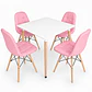 Comedor Cuadrado Botton (Mesa Melamina Cuadrada Blanca + 4 Sillas Buckle) - Miniatura 4