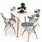 Comedor Carré (Mesa Melamina 80x80 + 4 Sillas Patchwork) - Miniatura 1