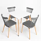 Comedor Atalanta (Mesa Melamina cuadrada blanca + 4 Sillas Windsor) - Miniatura 1