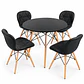 Comedor Ucrania (Mesa Eames Negro + 4 Sillas Radar) - Miniatura 1