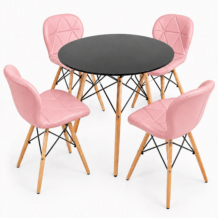 Comedor Ucrania (Mesa Eames Negro + 4 Sillas Radar) 4