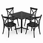 Comedor Malta (Mesa cuadrada polipropileno + 4 sillas Crossback) - Miniatura 1
