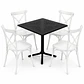 Comedor Malta (Mesa cuadrada polipropileno + 4 sillas Crossback) - Miniatura 3
