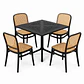 Comedor Bután (Mesa cuadrada polipropileno + 4 sillas Lombardia)  - Miniatura 1