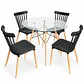 Comedor Heidi (Mesa redonda Vidrio + 4 Sillas Windsor)  - Miniatura 1