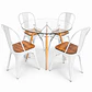Comedor Laos (Mesa Redonda Vidrio + 4 Sillas Tolix Madera)  - Miniatura 2