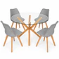 Comedor Vina (Mesa Vidrio Redonda Pata cruz + Sillas Oak) - Miniatura 3
