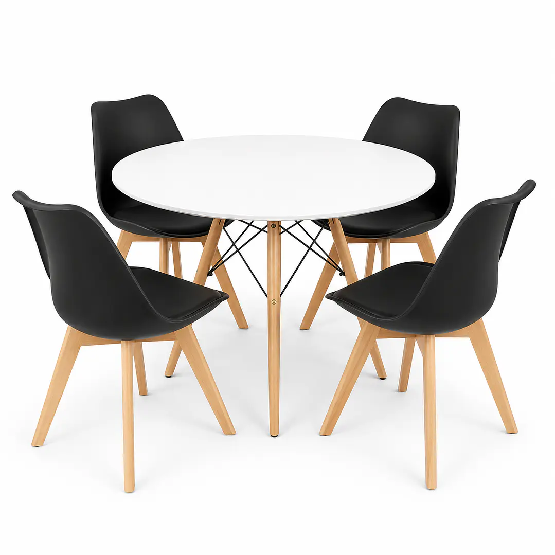 Comedor Guatemala (Mesa Eames redonda  + 4 Silla Oak) 1
