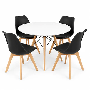 Comedor Guatemala (Mesa Eames redonda  + 4 Silla Oak)