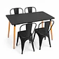 Comedor Guayana (Mesa Rectangular Melamina + Sillas Tolix) - Miniatura 1