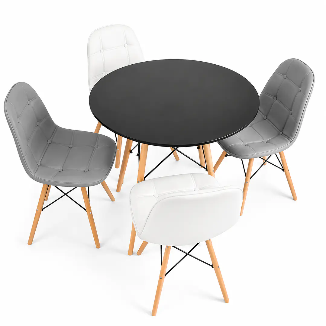 Comedor Riga (Mesa Eames Negra + 2 Sillas Buckle gris + 2 buckle a elección) 3