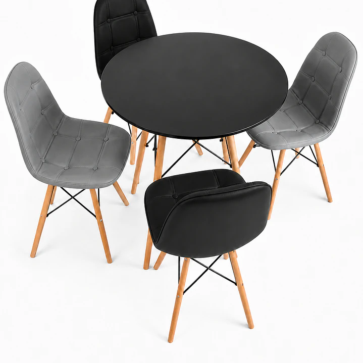 Comedor Riga (Mesa Eames Negra + 2 Sillas Buckle gris + 2 buckle a elección) 4