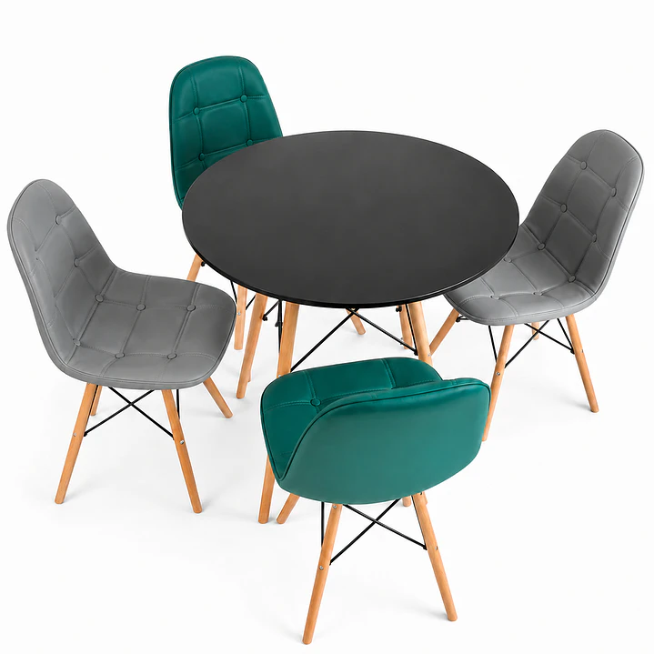Comedor Riga (Mesa Eames Negra + 2 Sillas Buckle gris + 2 buckle a elección) 5
