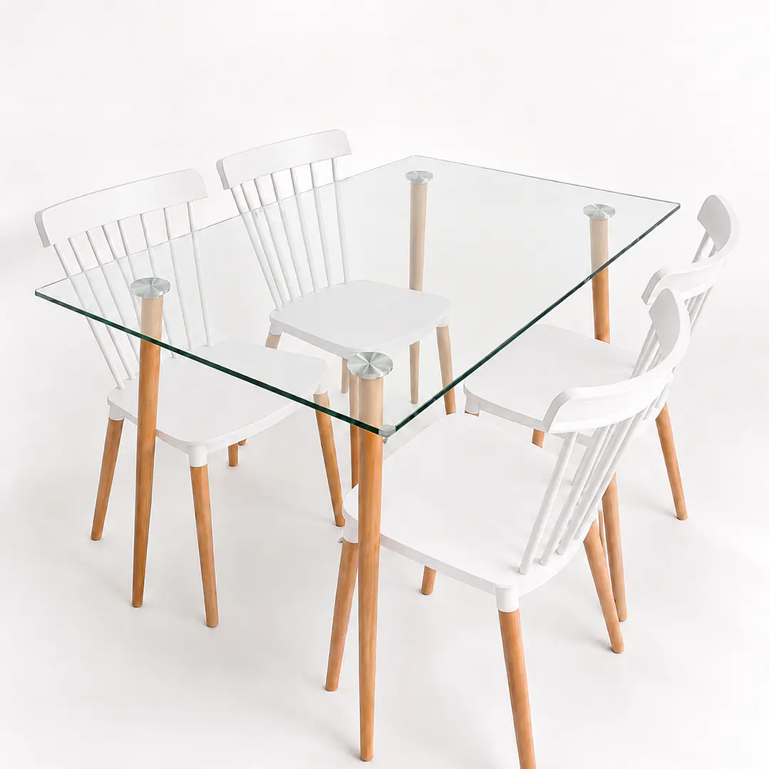 Comedor Madrid (Mesa vidrio 120x80 + silla windsor) 9