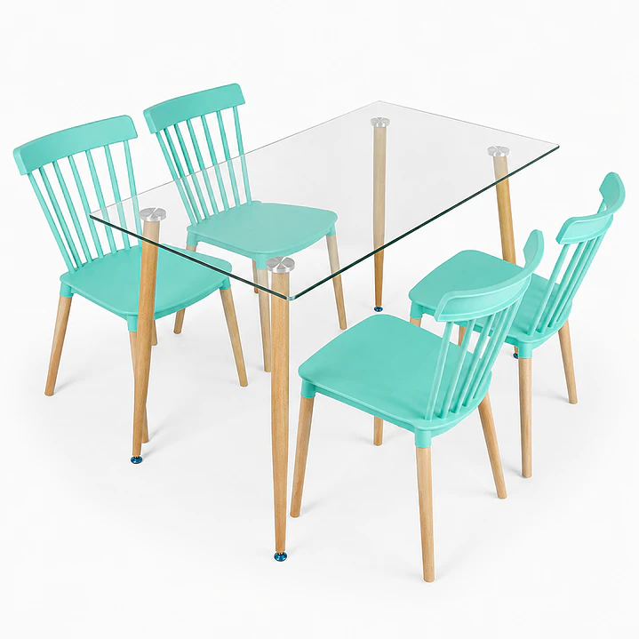 Comedor Madrid (Mesa vidrio 120x80 + silla windsor) 12