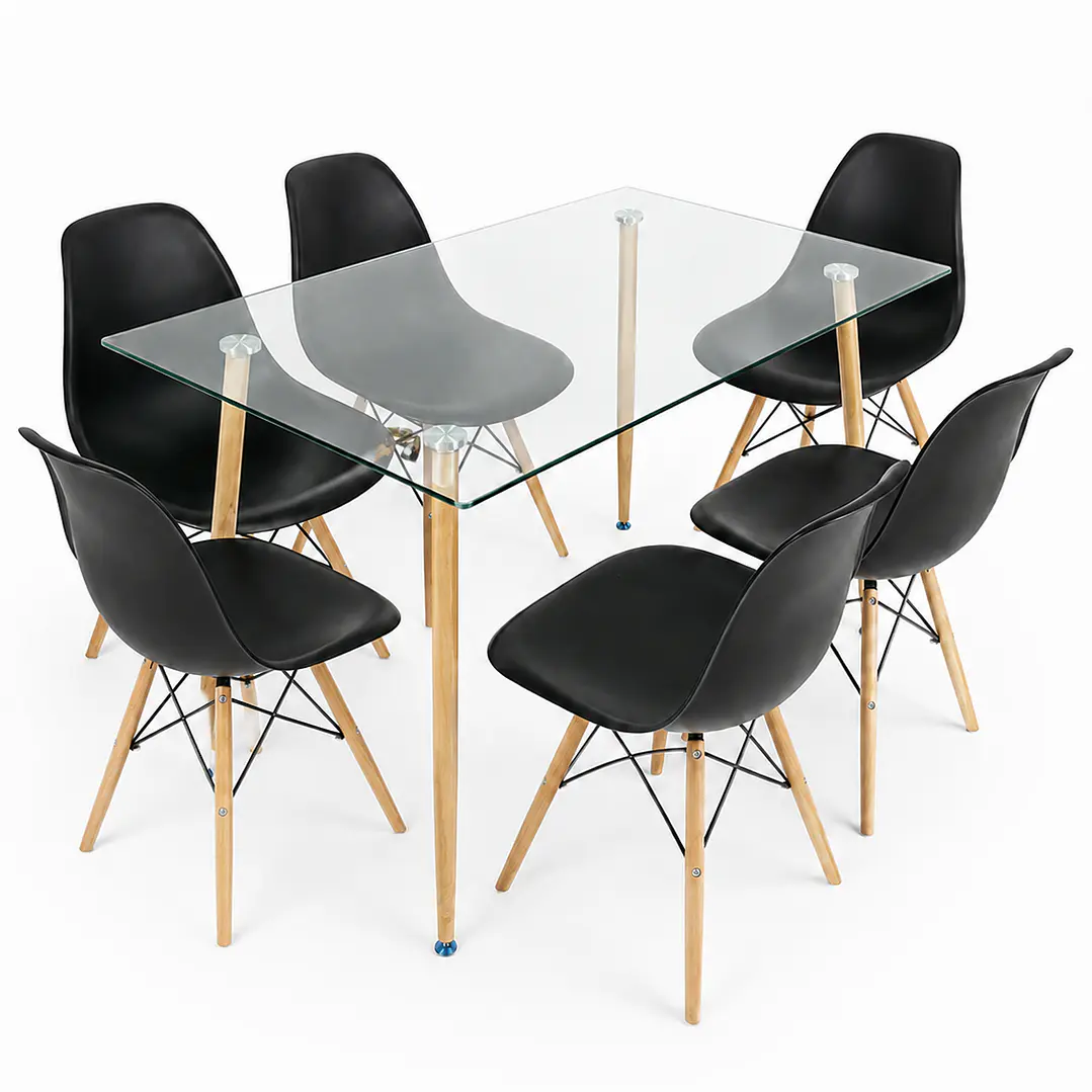 Comedor Glass classic (Mesa rectangular vidrio 120x80 + silla eames) 7