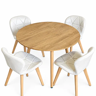 Comedor Nápoles (Mesa Extensible Wood + Silla Velvet Radar)