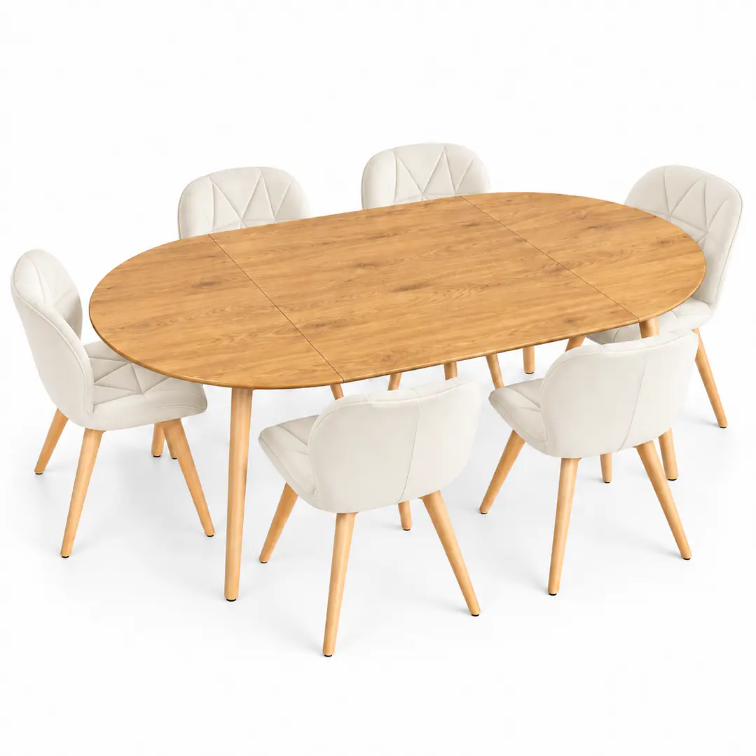 Comedor Nápoles (Mesa Extensible Wood + Silla Velvet Radar) 8