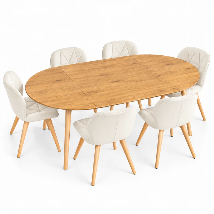 Comedor Nápoles (Mesa Extensible Wood + Silla Velvet Radar) 8