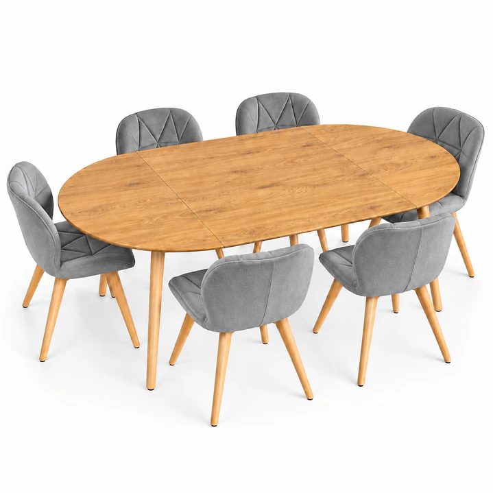 Comedor Nápoles (Mesa Extensible Wood + Silla Velvet Radar) 9
