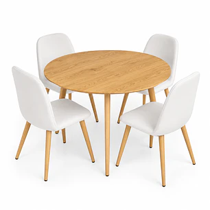 Comedor Kabul (Mesa extensible + Sillas Soop pata mdera)