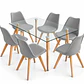  Comedor Oak (Mesa 120x80 Vidrio + Silla Oak) - Miniatura 3