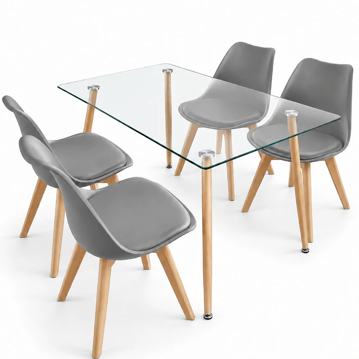  Comedor Oak (Mesa 120x80 Vidrio + Silla Oak) 10