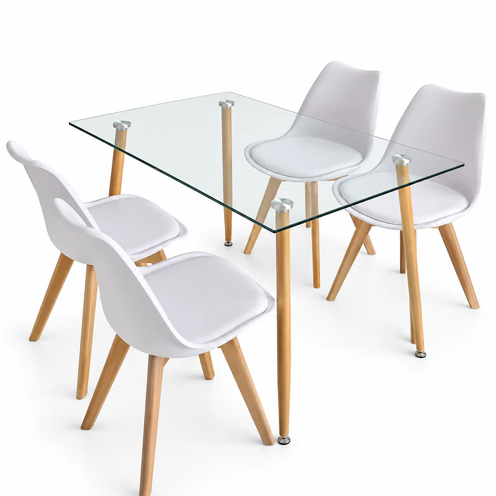  Comedor Oak (Mesa 120x80 Vidrio + Silla Oak) 12