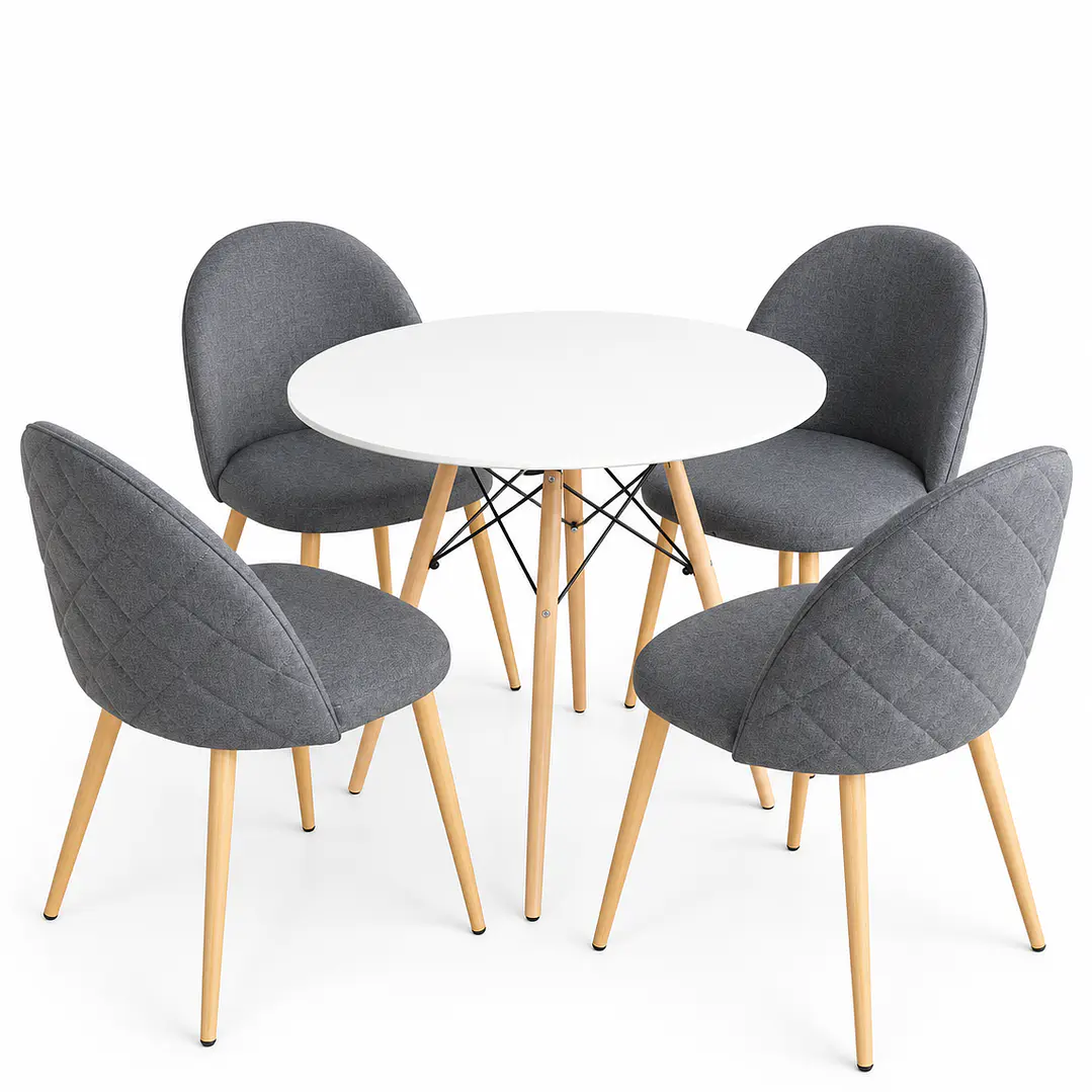 Comedor Asmara (Mesa redodna Eames blanca + Silla Bread) 1