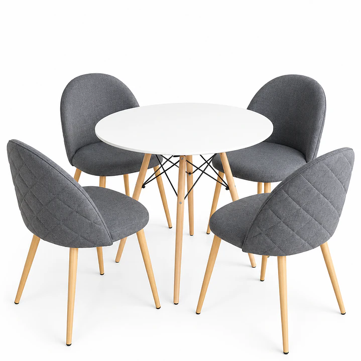 Comedor Asmara (Mesa redodna Eames blanca + Silla Bread) 1