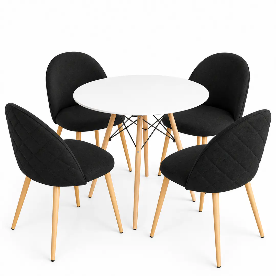 Comedor Asmara (Mesa redodna Eames blanca + Silla Bread) 2