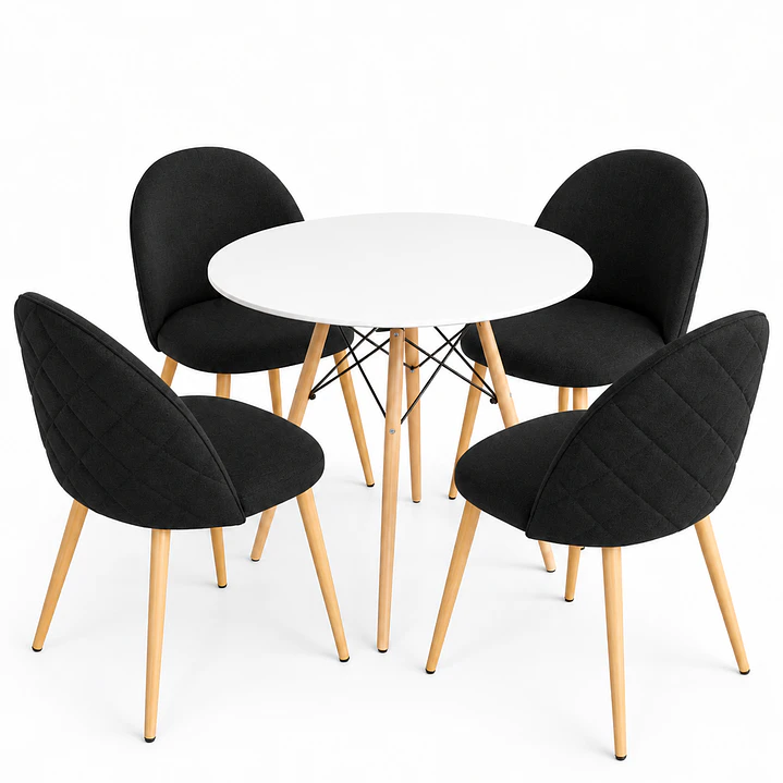 Comedor Asmara (Mesa redodna Eames blanca + Silla Bread) 2