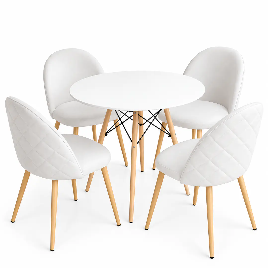 Comedor Asmara (Mesa redodna Eames blanca + Silla Bread) 3