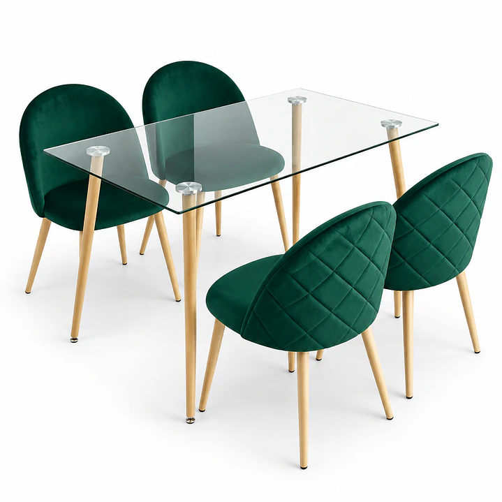 Comedor Canberra (Mesa rec Vidrio 120x80 + Silla bread) 2