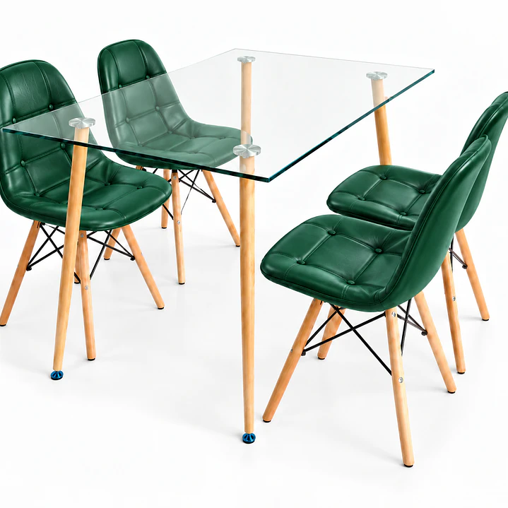Comedor Barcelona (Mesa de Vidrio 120x80 + Sillas buckle) 5