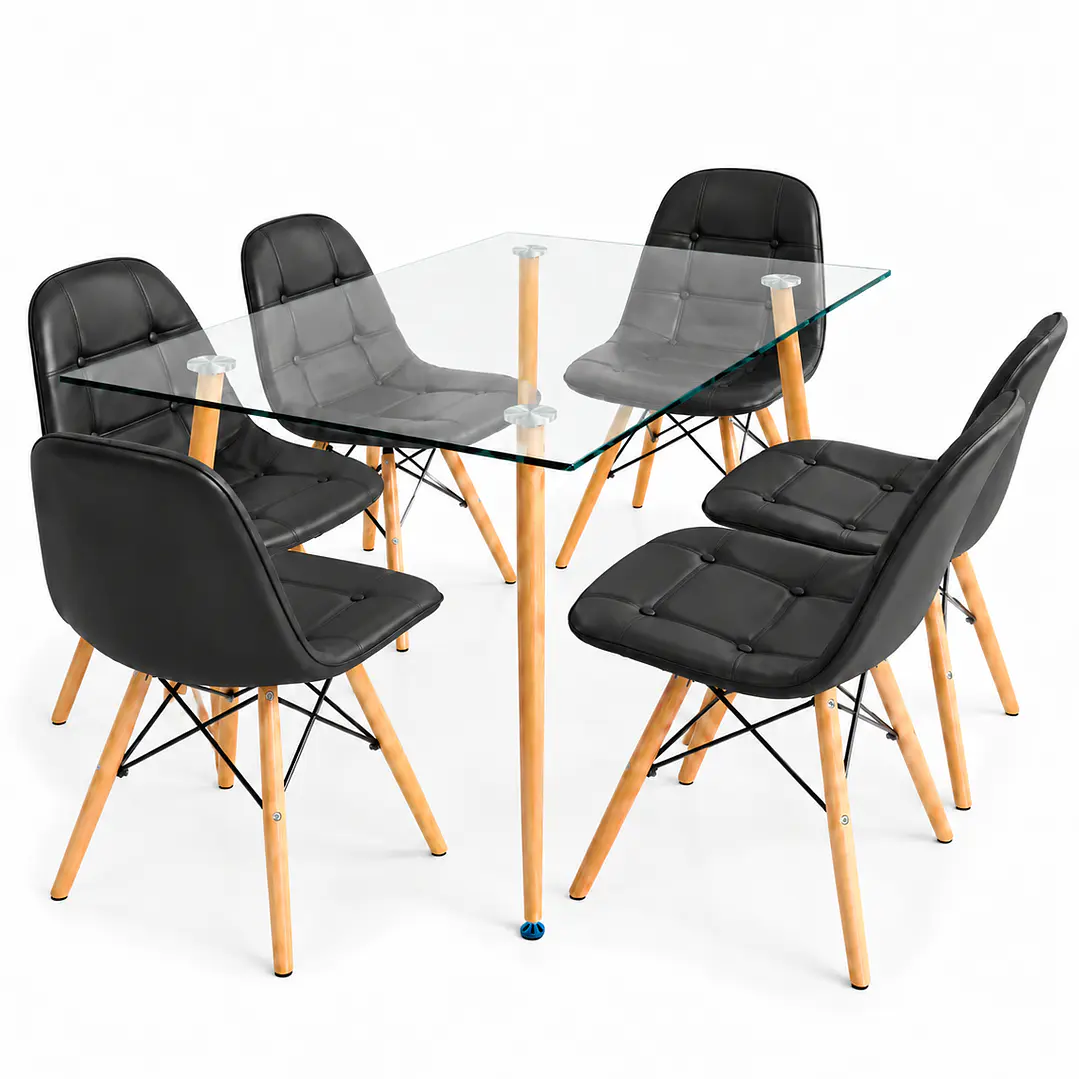 Comedor Barcelona (Mesa de Vidrio 120x80 + Sillas buckle) 7