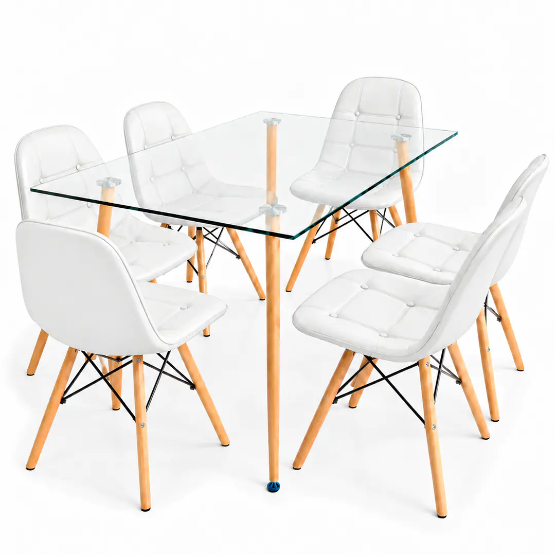 Comedor Barcelona (Mesa de Vidrio 120x80 + Sillas buckle) 8