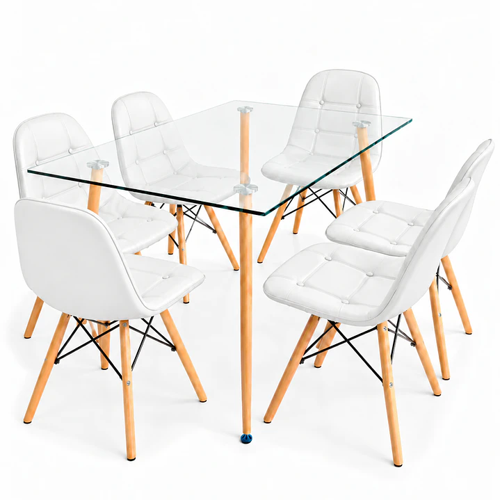 Comedor Barcelona (Mesa de Vidrio 120x80 + Sillas buckle) 8