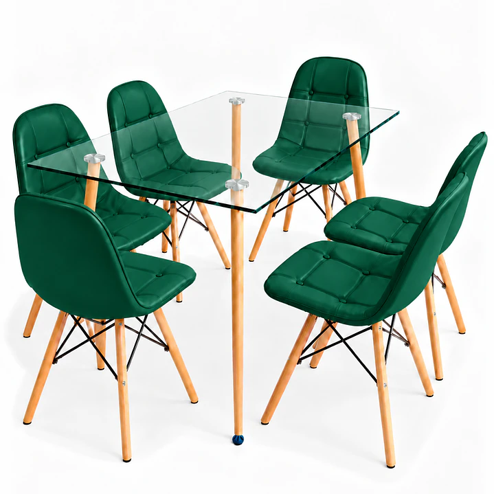Comedor Barcelona (Mesa de Vidrio 120x80 + Sillas buckle) 10