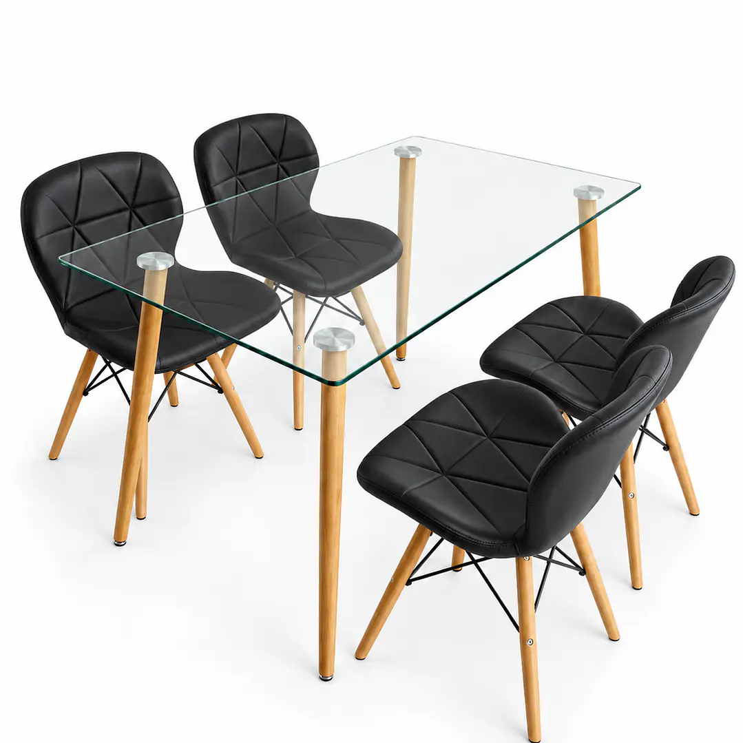 Comedor Papillon (Mesa rec vidrio 120x80 + Sillas Radar) 2