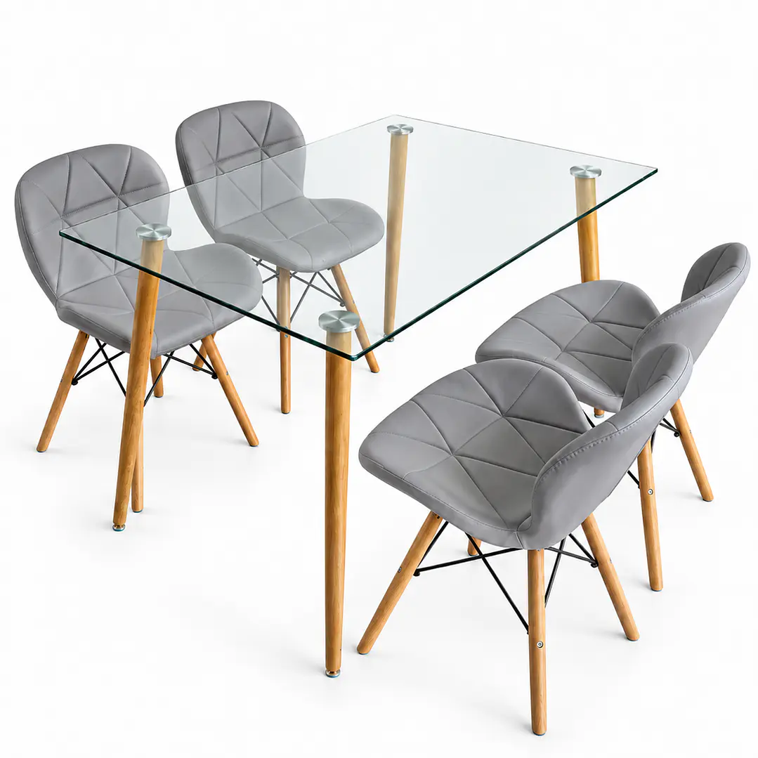 Comedor Papillon (Mesa rec vidrio 120x80 + Sillas Radar) 3