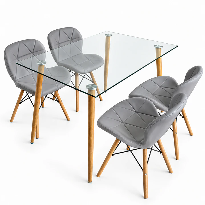 Comedor Papillon (Mesa rec vidrio 120x80 + Sillas Radar) 3