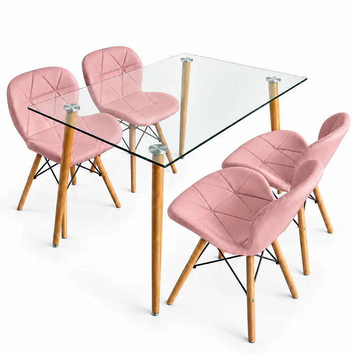 Comedor Papillon (Mesa rec vidrio 120x80 + Sillas Radar) 4