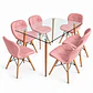 Comedor Papillon (Mesa rec vidrio 120x80 + Sillas Radar) - Miniatura 5
