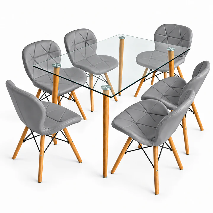 Comedor Papillon (Mesa rec vidrio 120x80 + Sillas Radar) 6