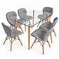 Comedor Papillon (Mesa rec vidrio 120x80 + Sillas Radar) - Miniatura 6