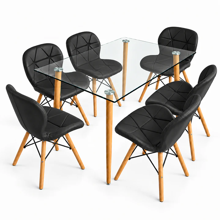 Comedor Papillon (Mesa rec vidrio 120x80 + Sillas Radar) 7