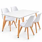Comedor Paraguay (Mesa Melamina Rectangular + Sillas Oak Blanca) - Miniatura 1